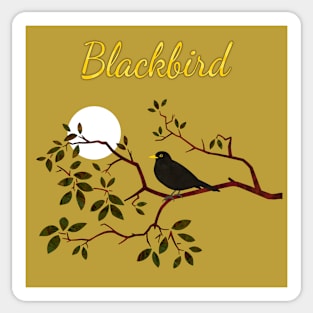 Blackbird singing in the Night Sticker